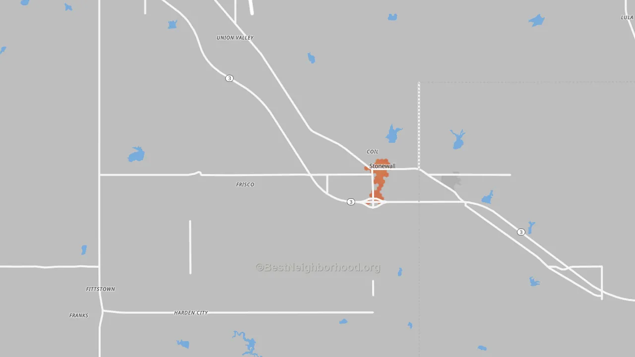 Bike Grade map of 74871, OK