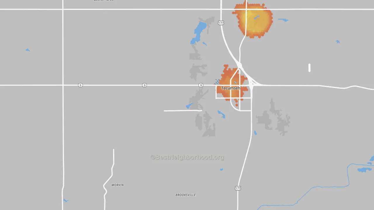 Bike Grade map of 74873, OK