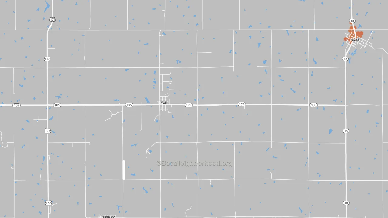 Bike Grade map of 74875, OK