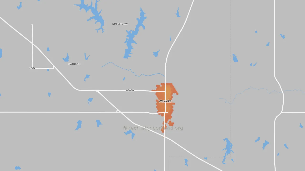 Bike Grade map of 74884, OK