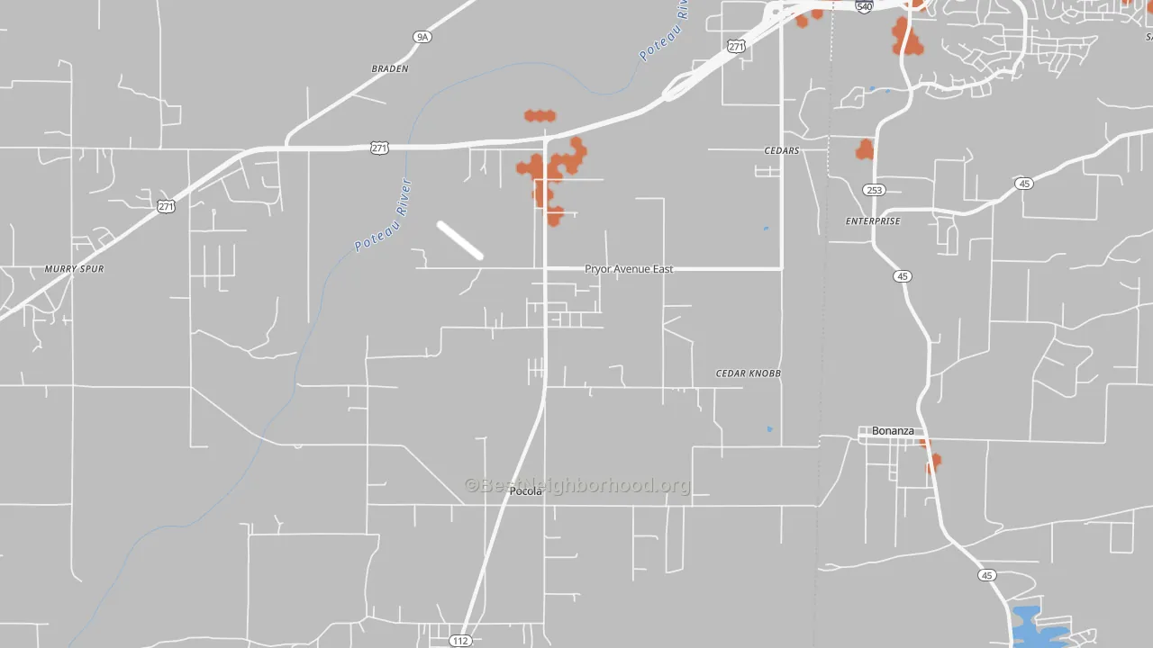 Bike Grade map of 74902, OK