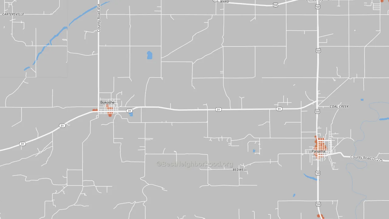 Bike Grade map of 74930, OK