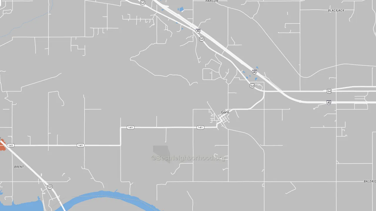 Bike Grade map of 74936, OK