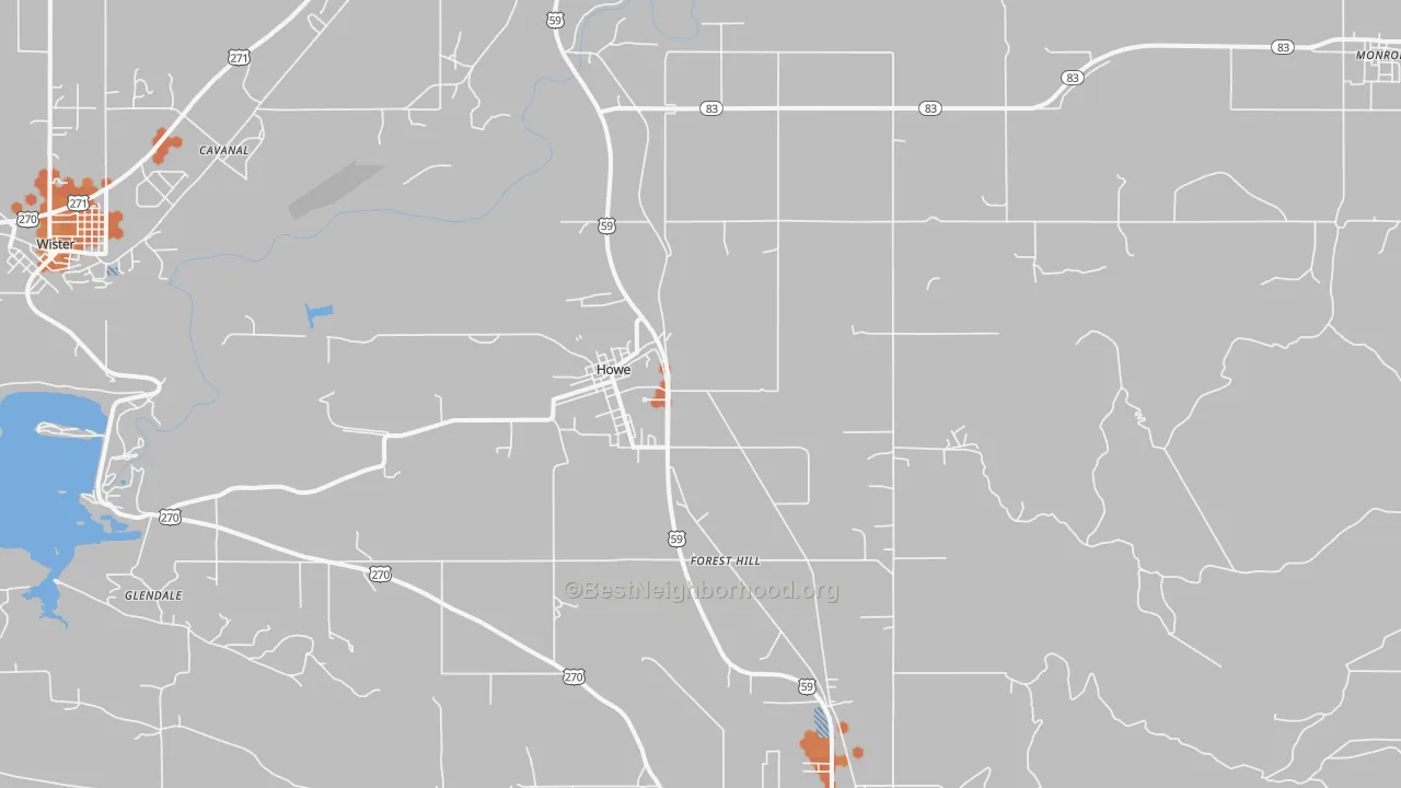 Bike Grade map of 74940, OK