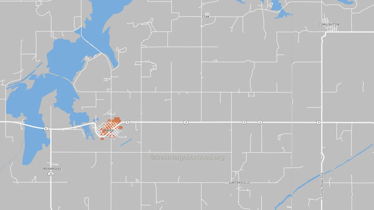 Bike Grade map of 74941, OK
