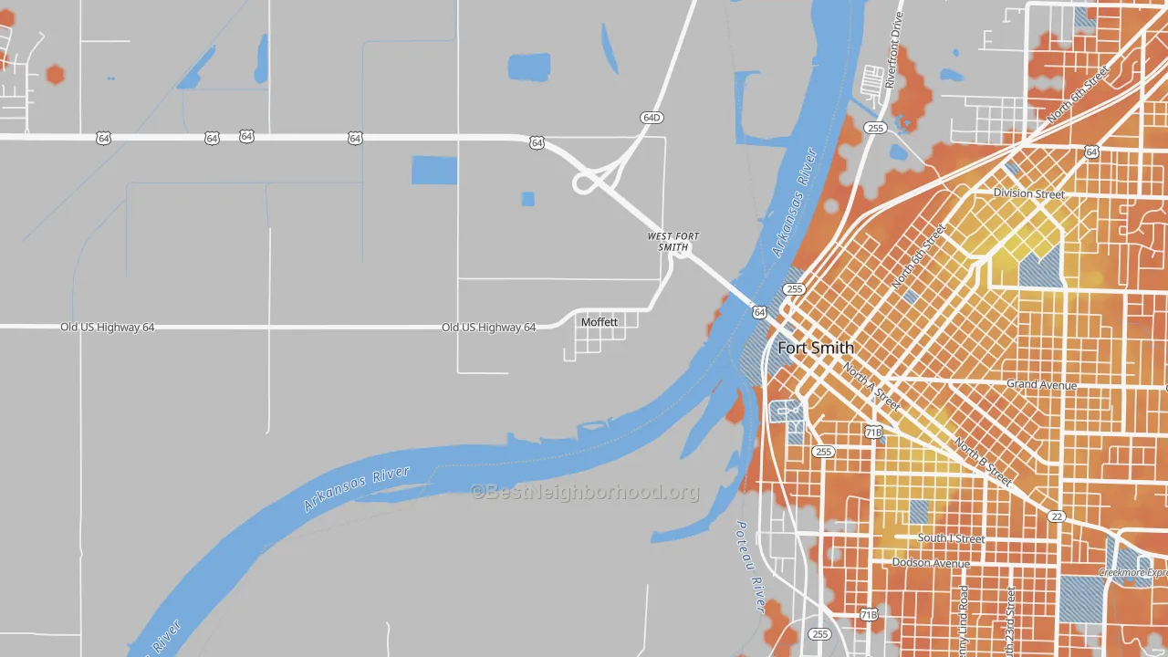 Bike Grade map of 74946, OK