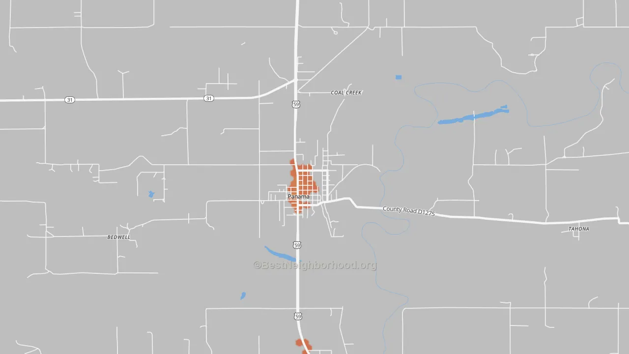 Bike Grade map of 74951, OK