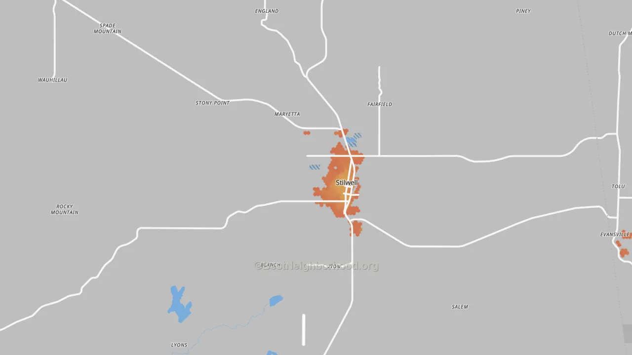 Bike Grade map of 74960, OK