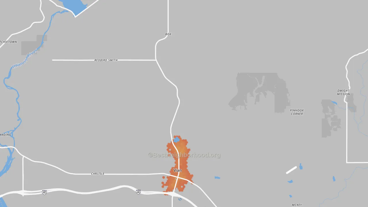 Bike Grade map of 74962, OK