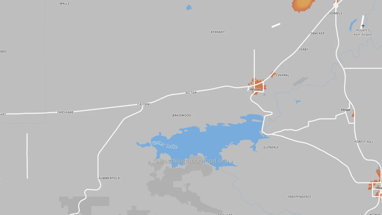 Bike Grade map of 74966, OK