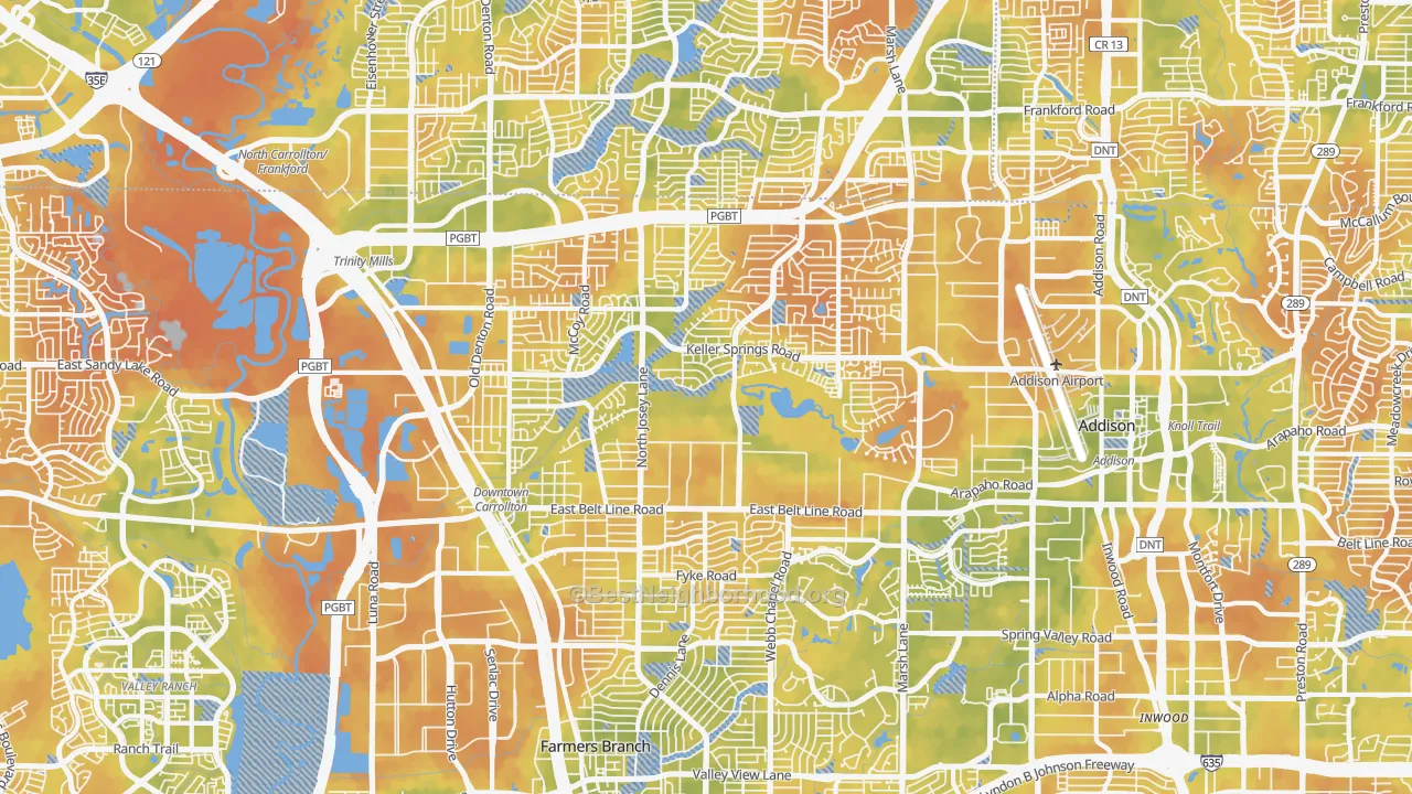 Bike Grade map of 75006, TX