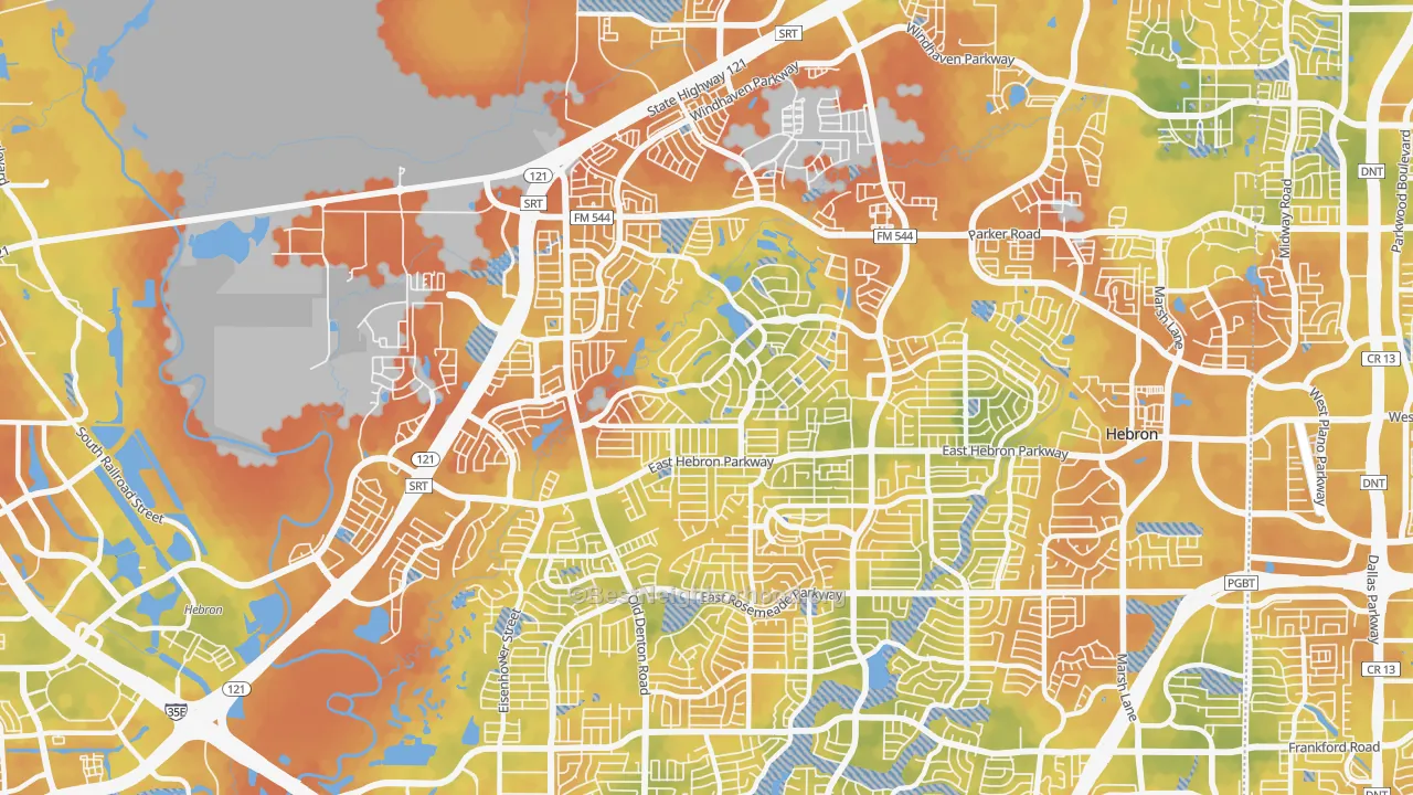 Bike Grade map of 75010, TX