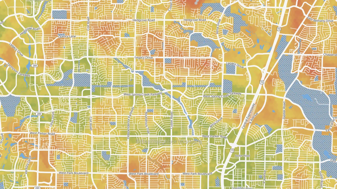 Bike Grade map of 75023, TX