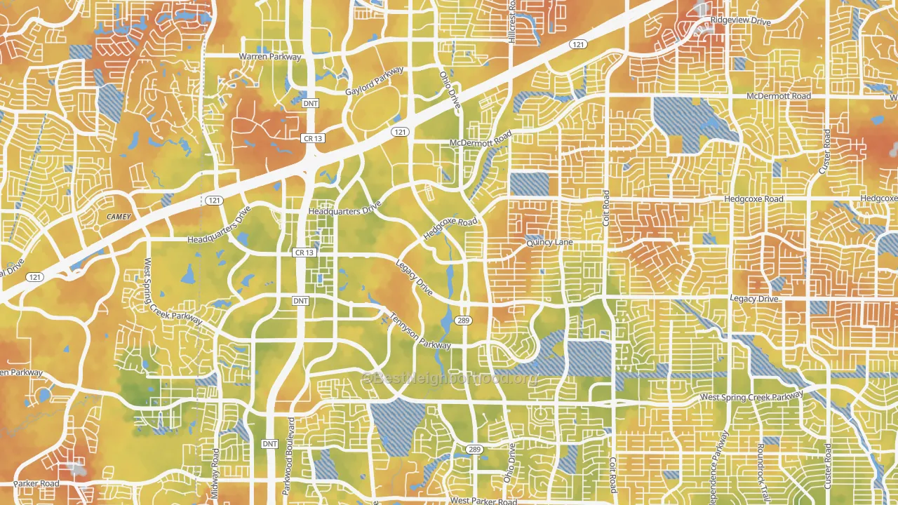 Bike Grade map of 75024, TX