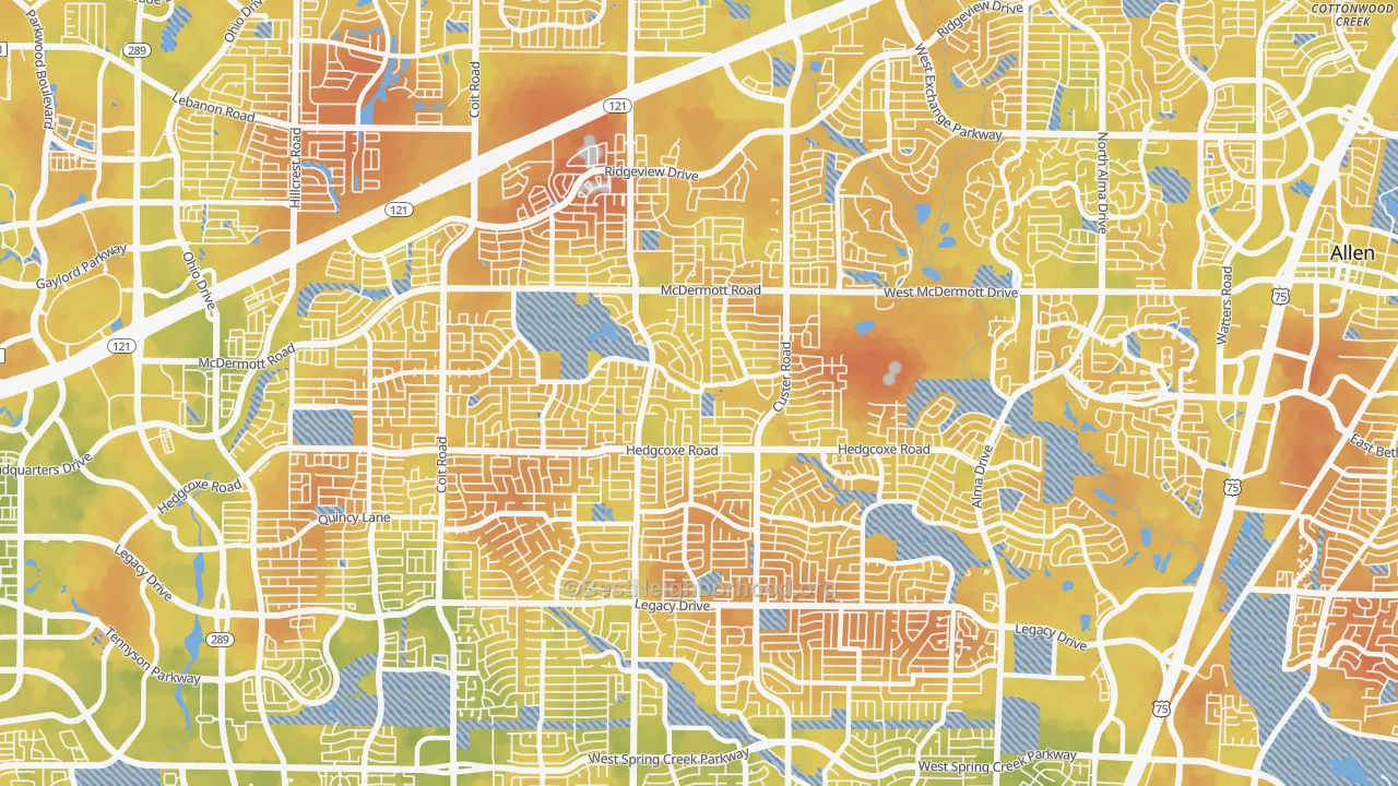 Bike Grade map of 75025, TX