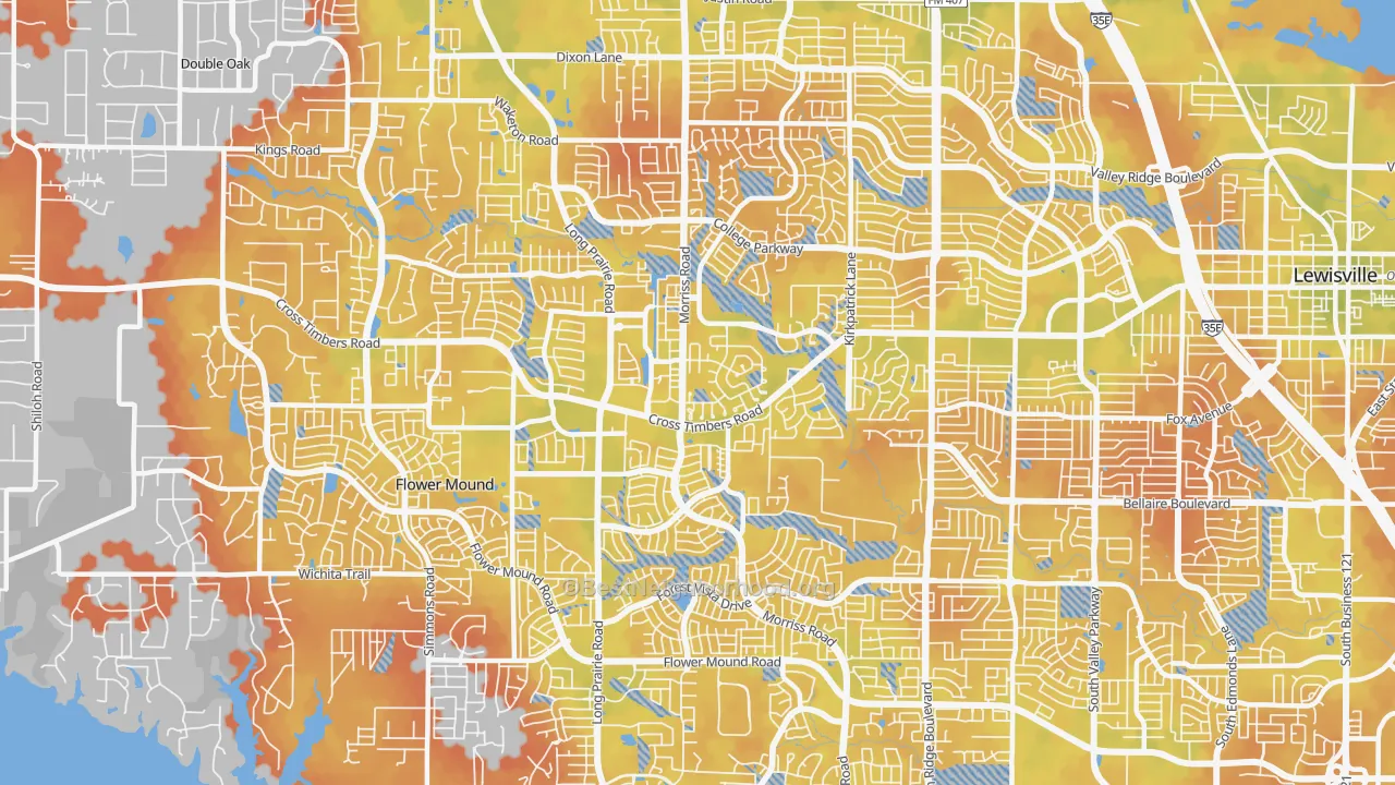 Bike Grade map of 75028, TX