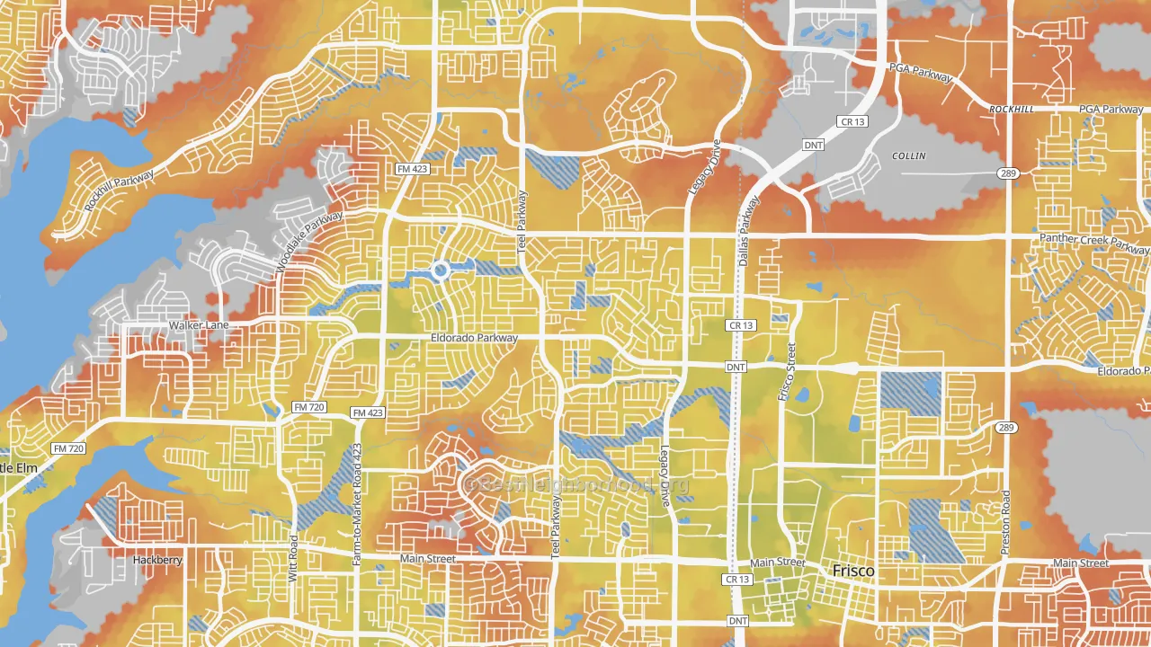 Bike Grade map of 75033, TX