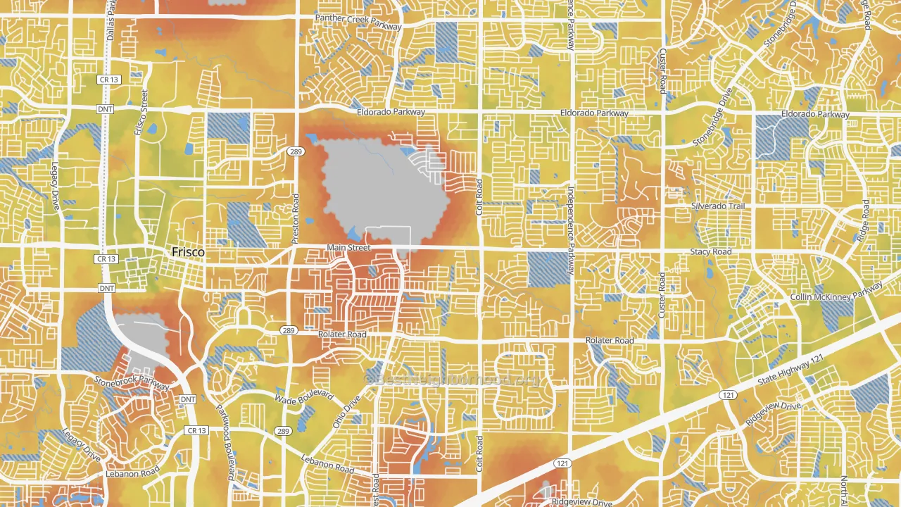 Bike Grade map of 75035, TX