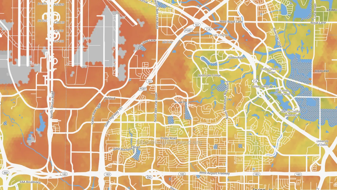 Bike Grade map of 75038, TX