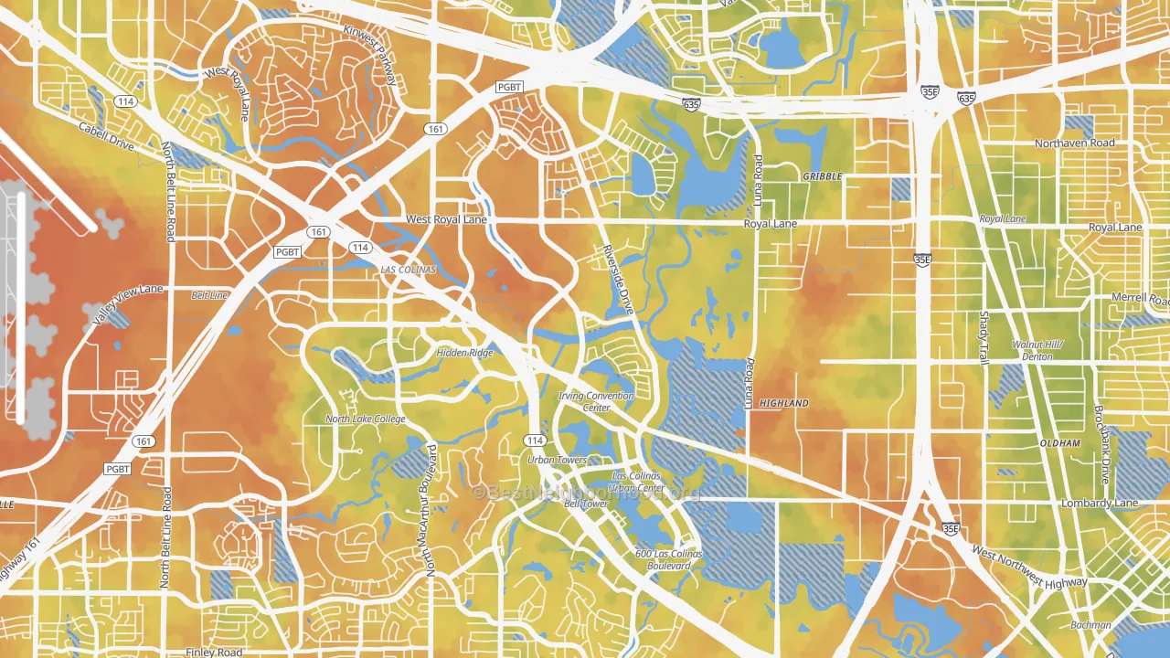 Bike Grade map of 75039, TX