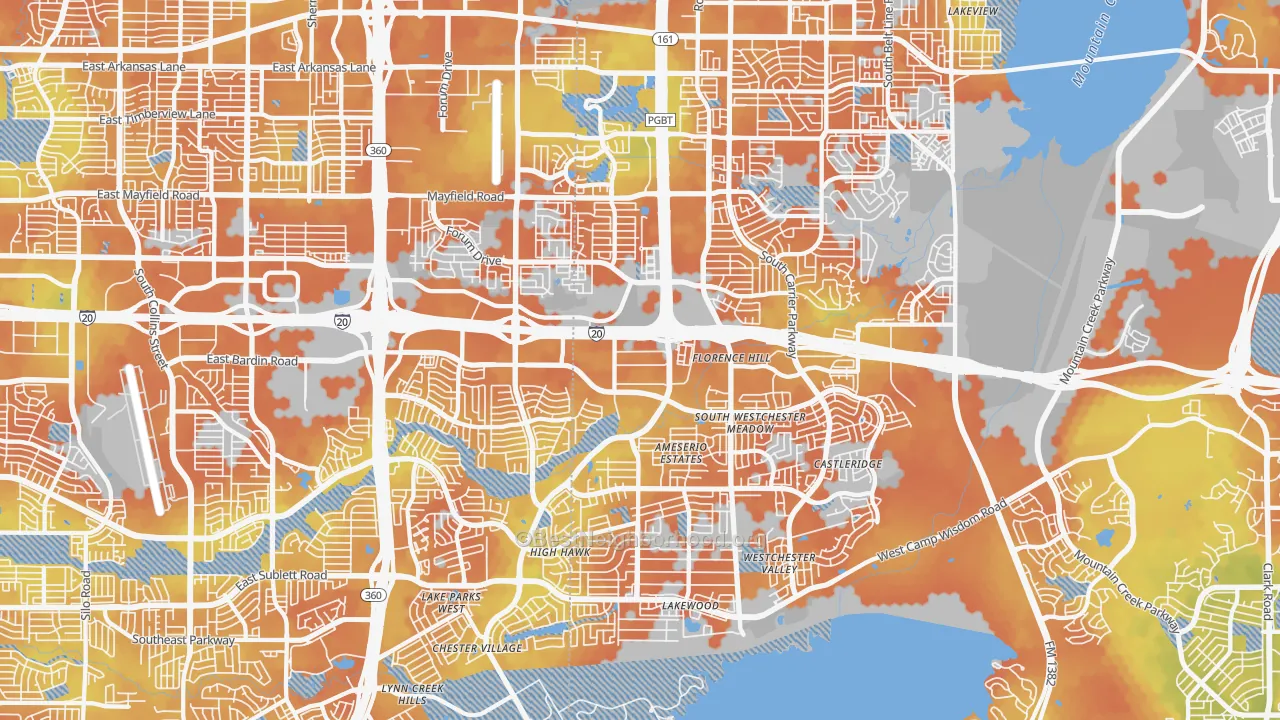 Bike Grade map of 75052, TX