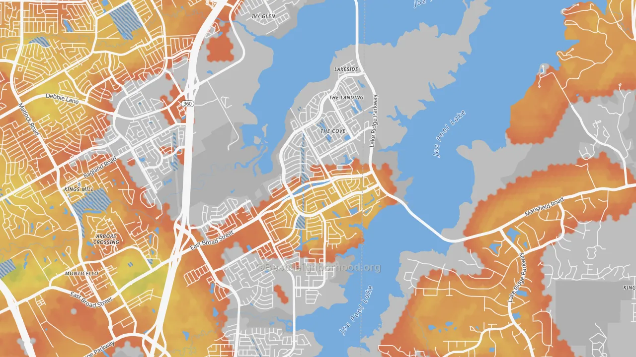 Bike Grade map of 75054, TX