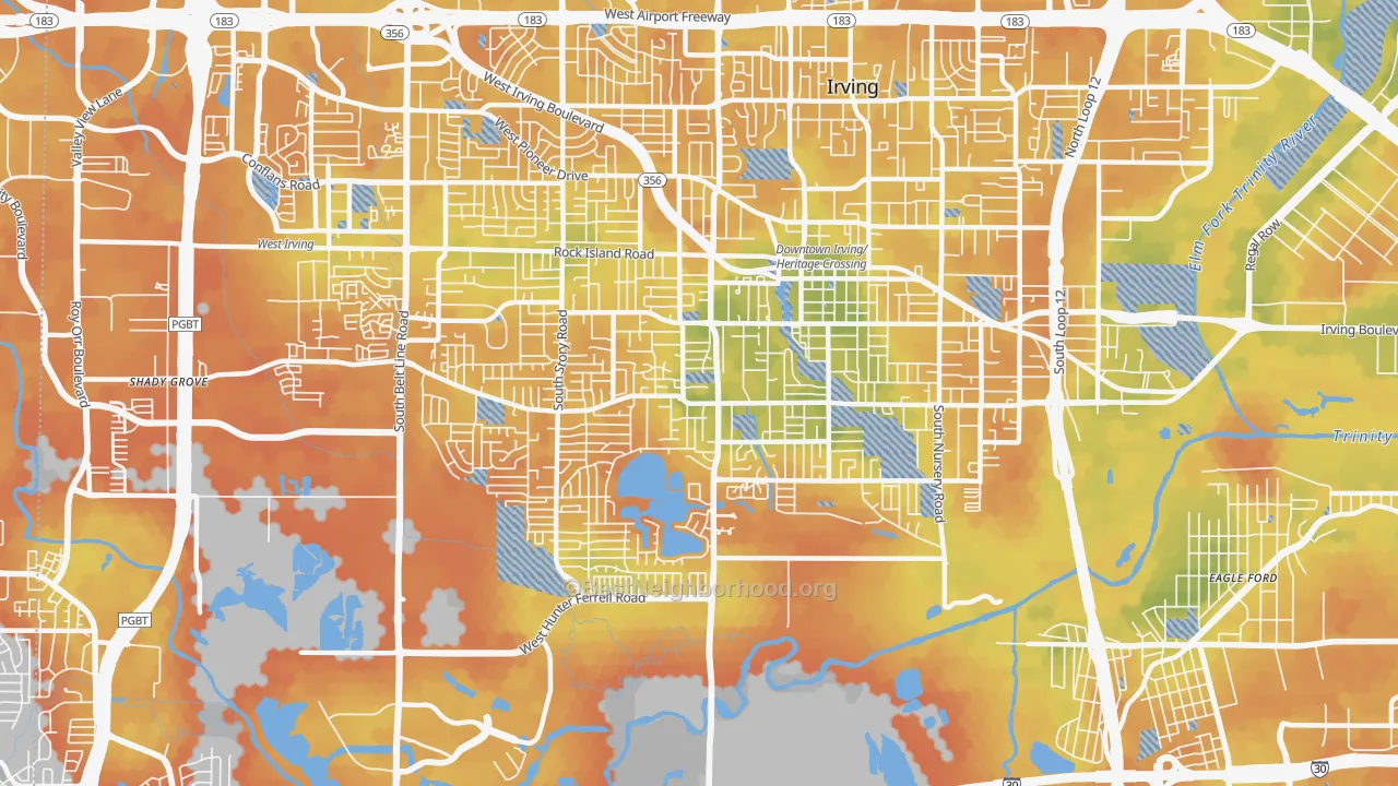 Bike Grade map of 75060, TX
