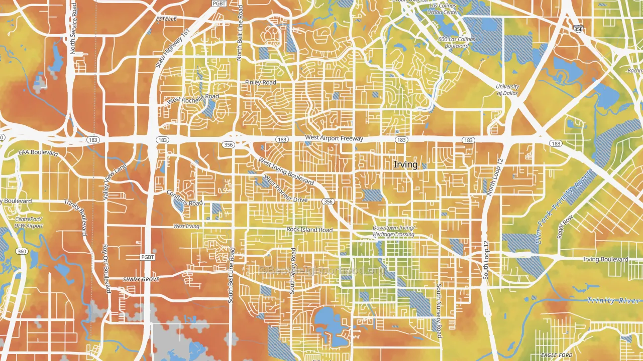 Bike Grade map of 75061, TX