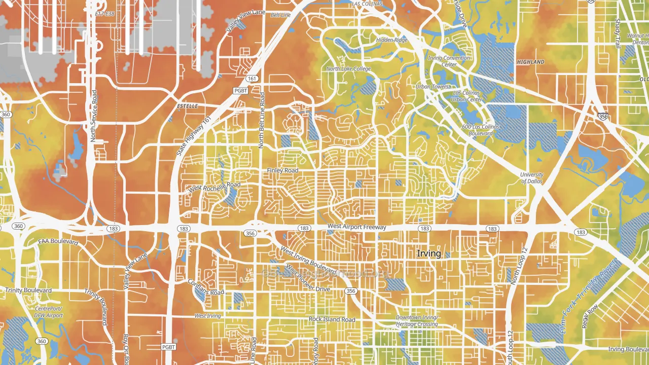 Bike Grade map of 75062, TX