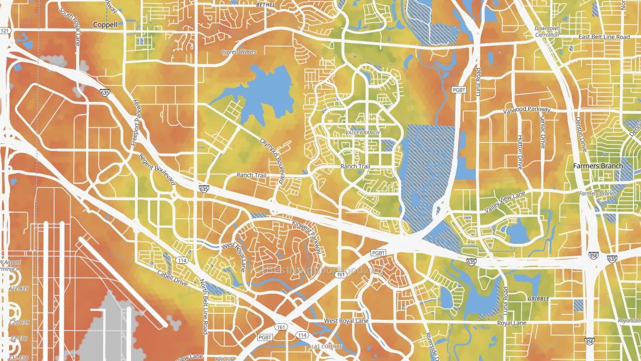 Bike Grade map of 75063, TX