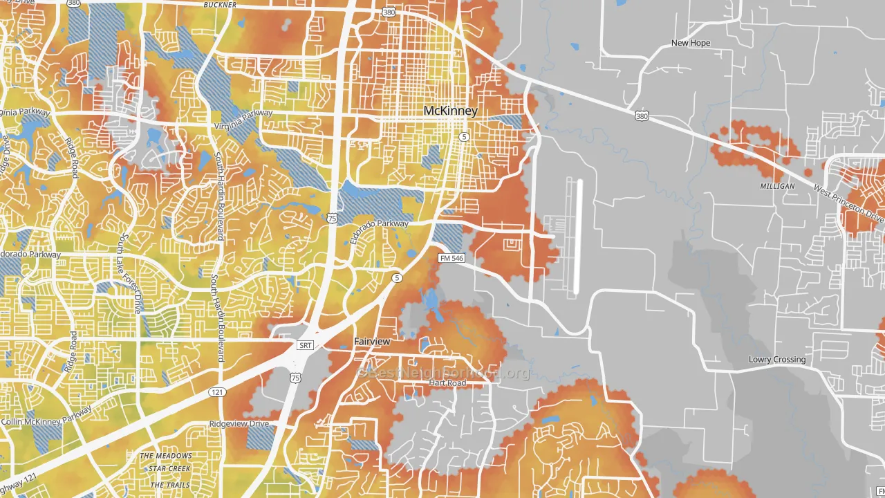 Bike Grade map of 75069, TX