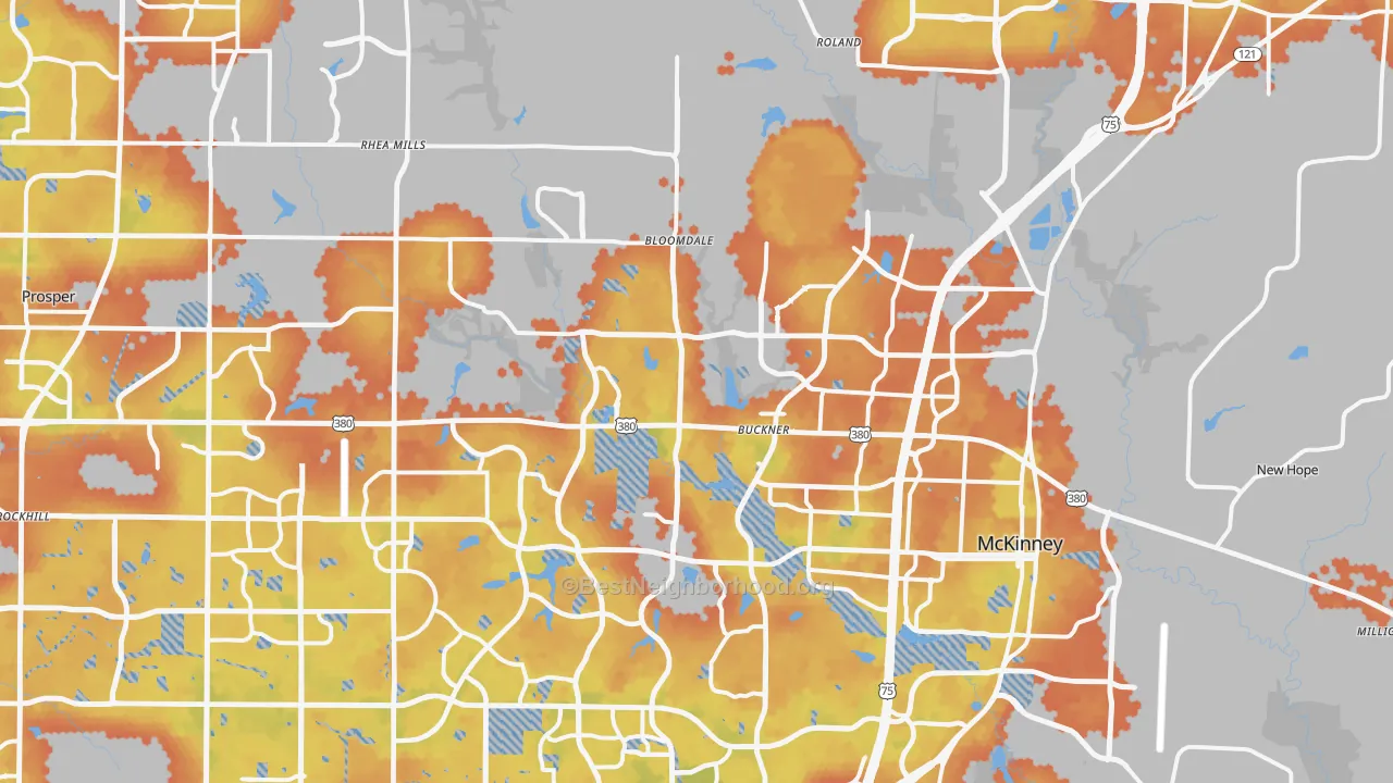 Bike Grade map of 75071, TX