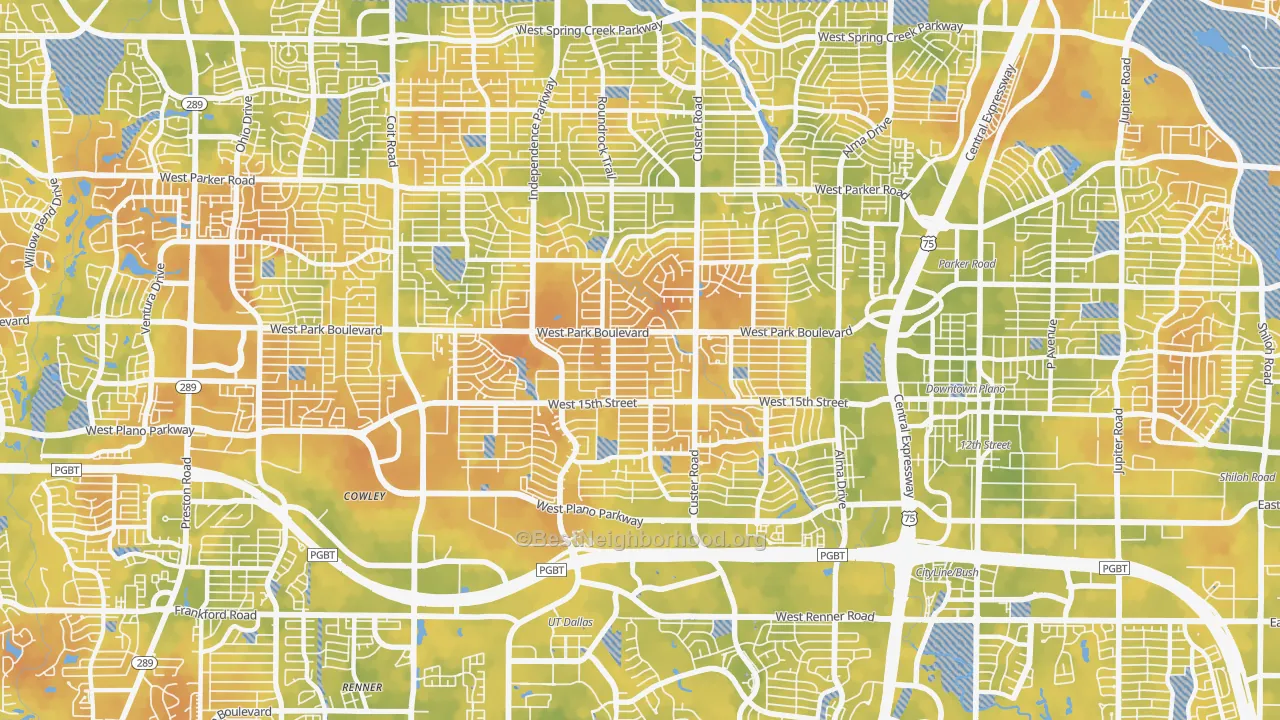 Bike Grade map of 75075, TX