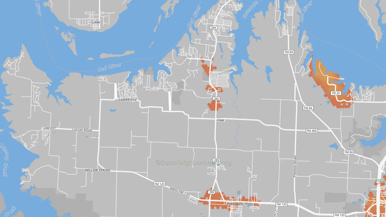 Bike Grade map of 75076, TX