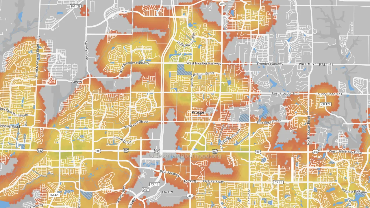 Bike Grade map of 75078, TX