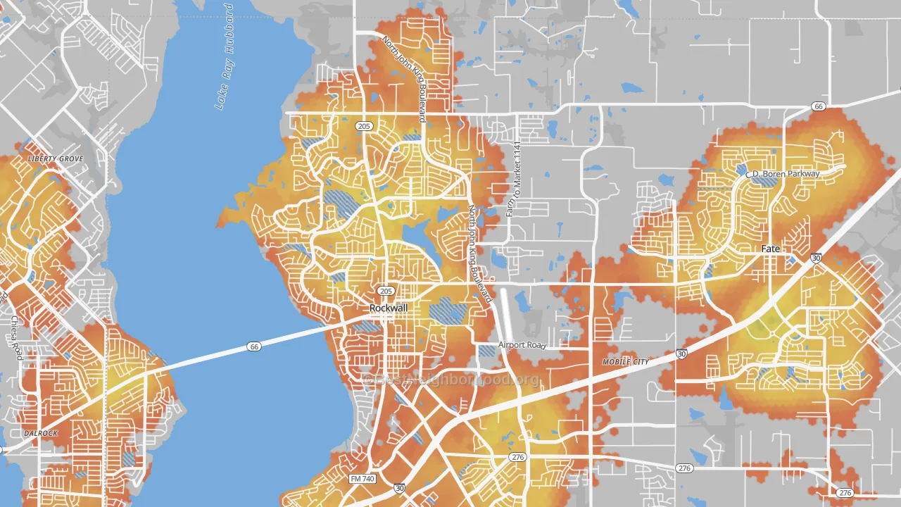 Bike Grade map of 75087, TX