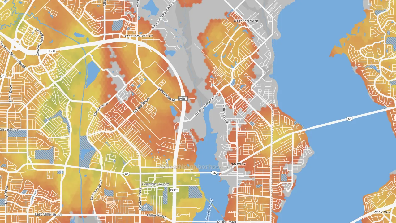 Bike Grade map of 75089, TX