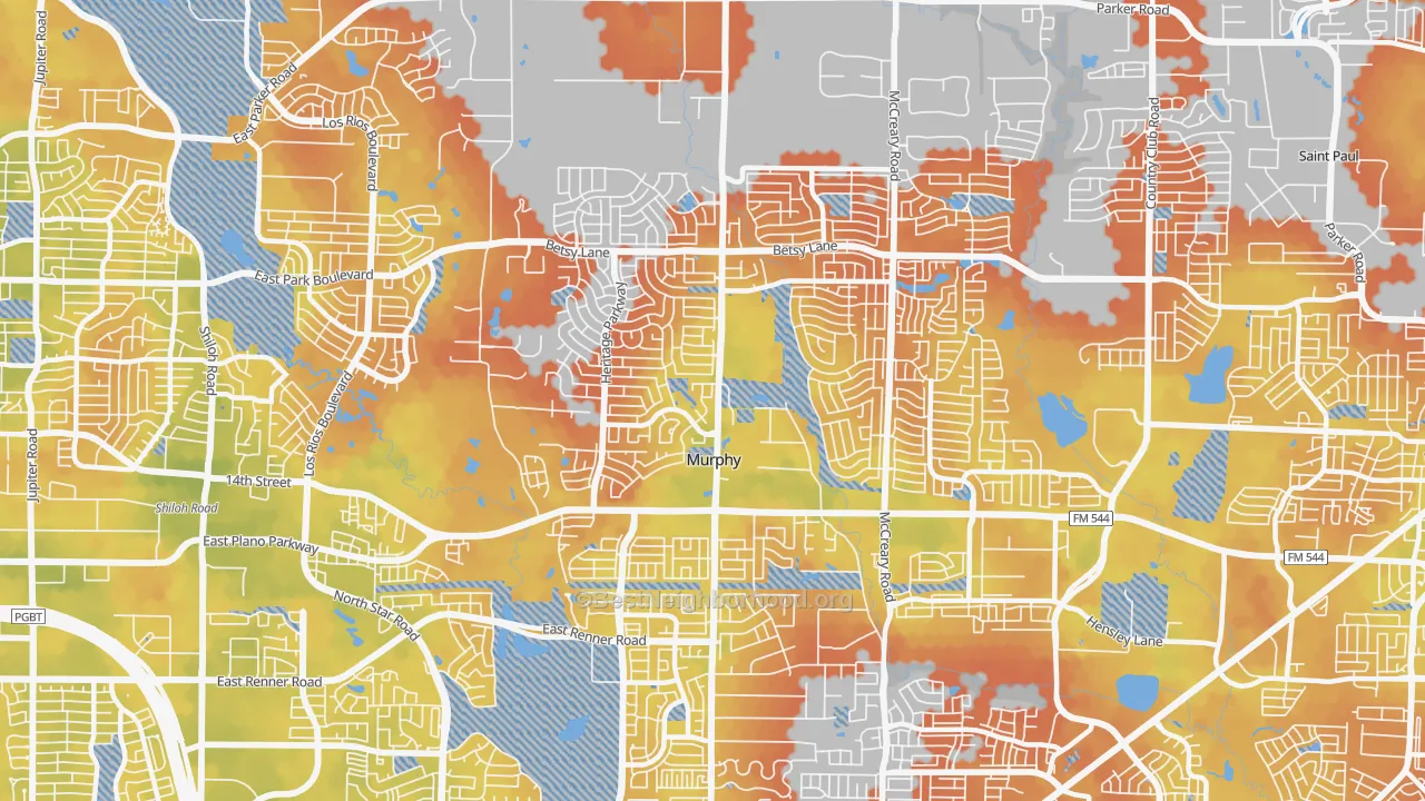 Bike Grade map of 75094, TX
