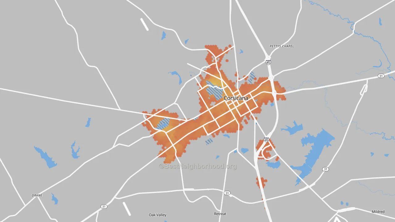 Bike Grade map of 75110, TX