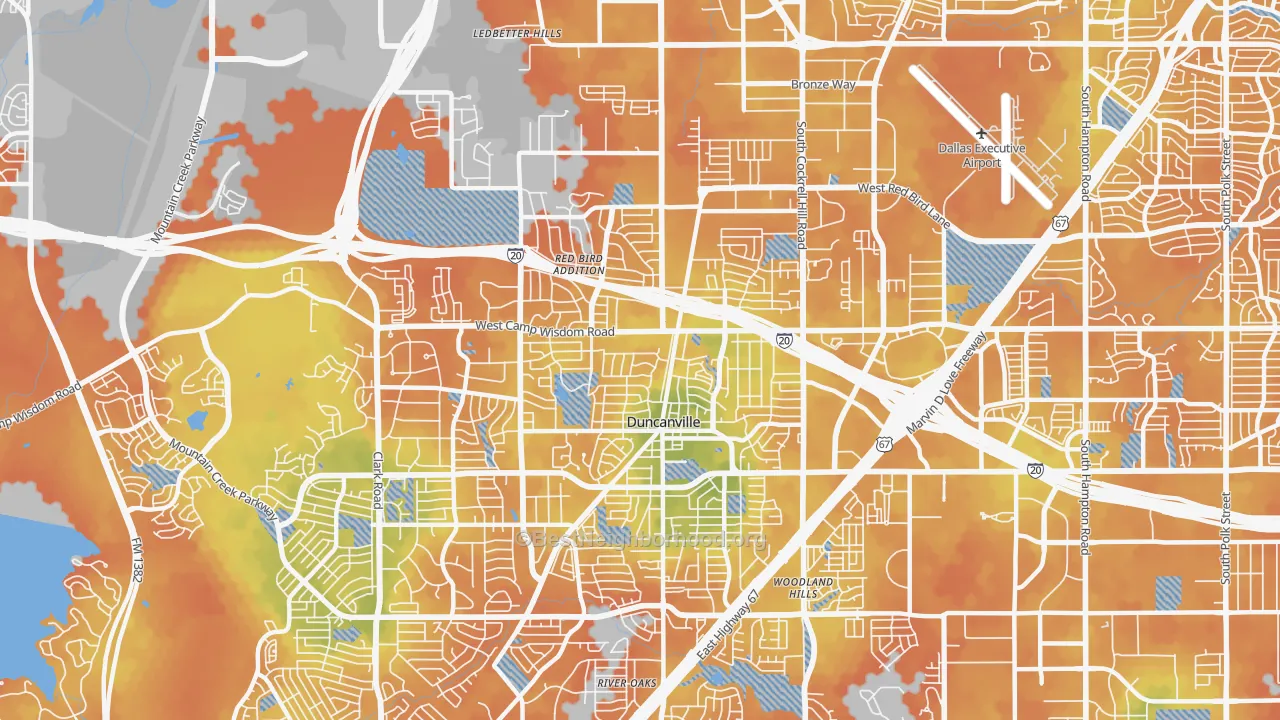 Bike Grade map of 75116, TX