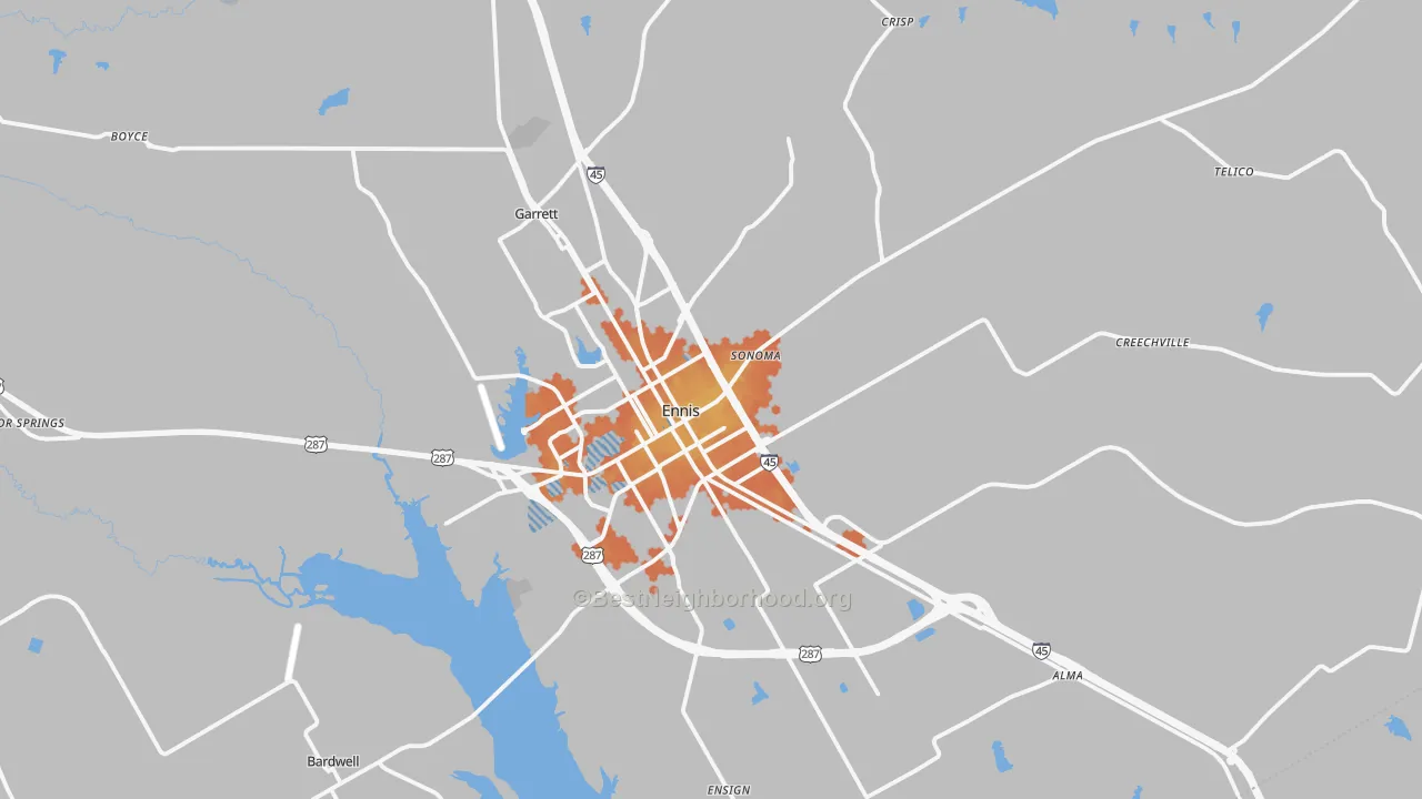 Bike Grade map of 75119, TX