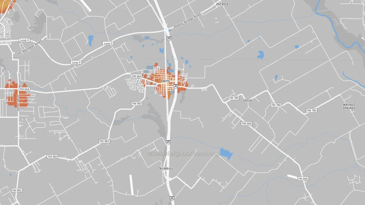 Bike Grade map of 75125, TX