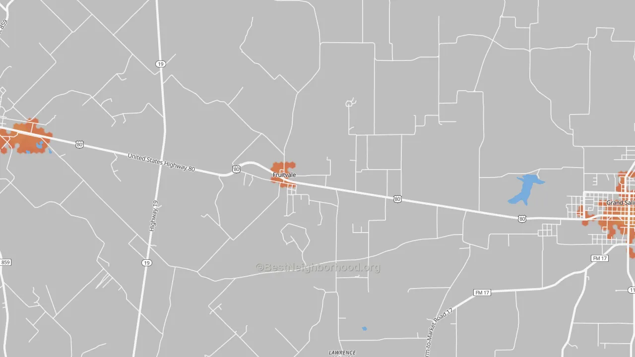 Bike Grade map of 75127, TX