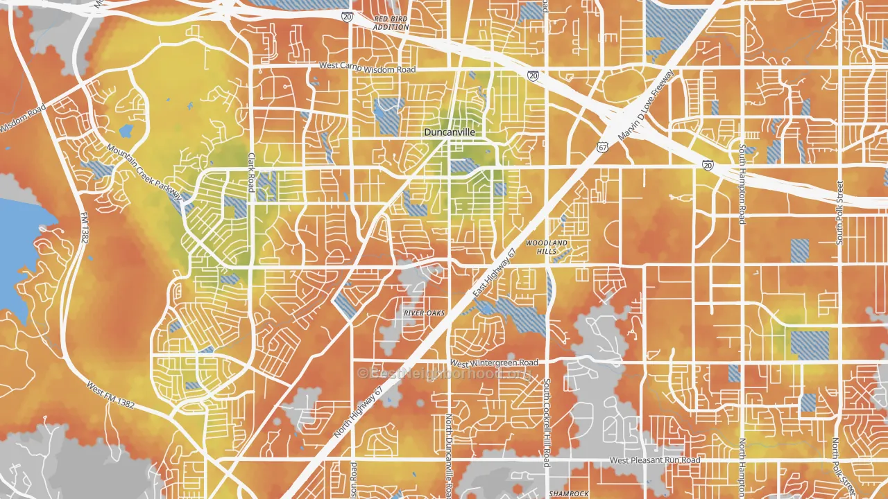 Bike Grade map of 75137, TX