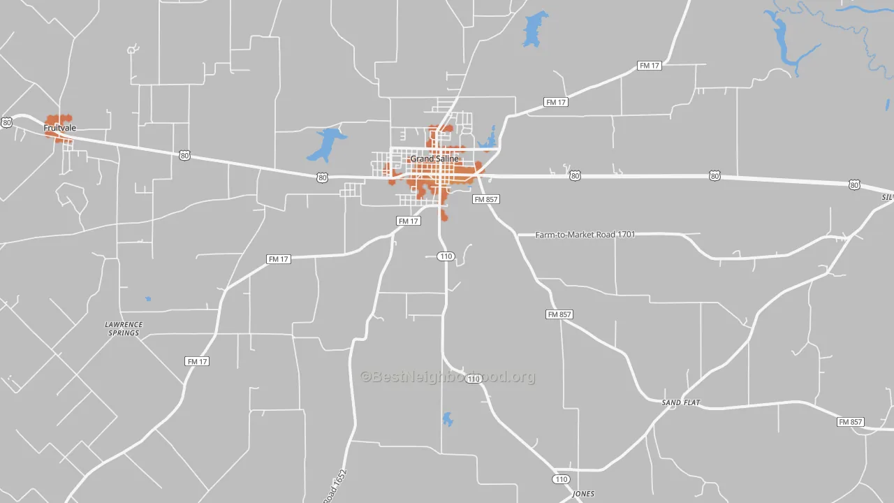 Bike Grade map of 75140, TX