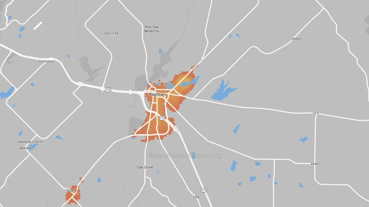 Bike Grade map of 75142, TX