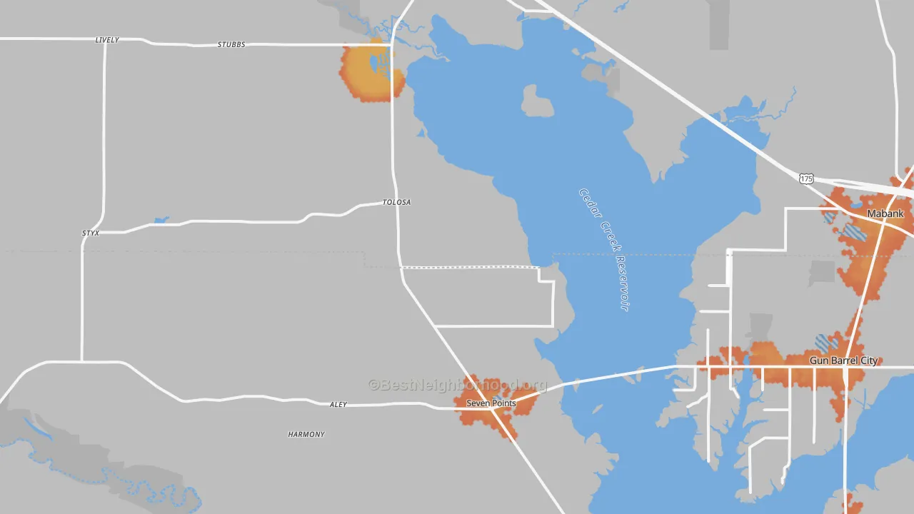 Bike Grade map of 75143, TX