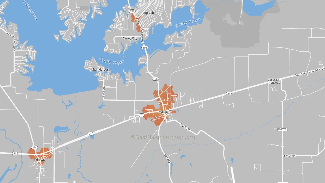 Bike Grade map of 75148, TX