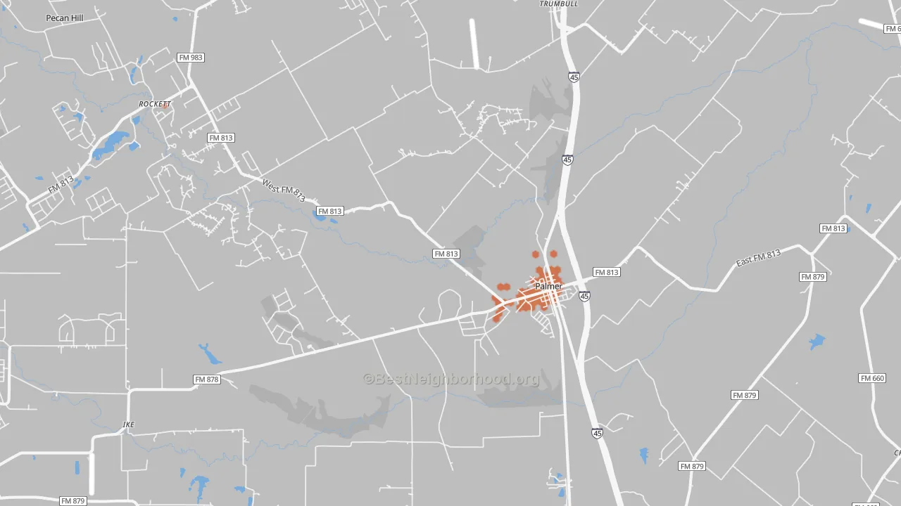 Bike Grade map of 75152, TX