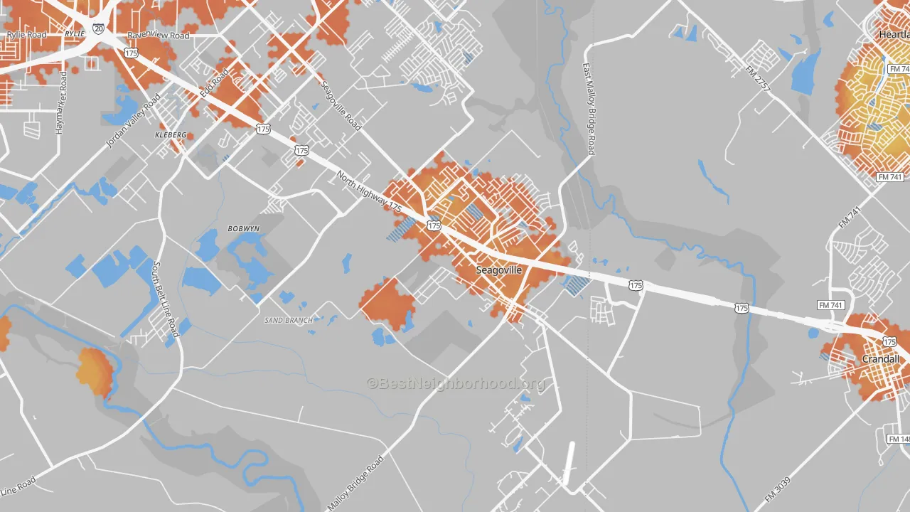 Bike Grade map of 75159, TX